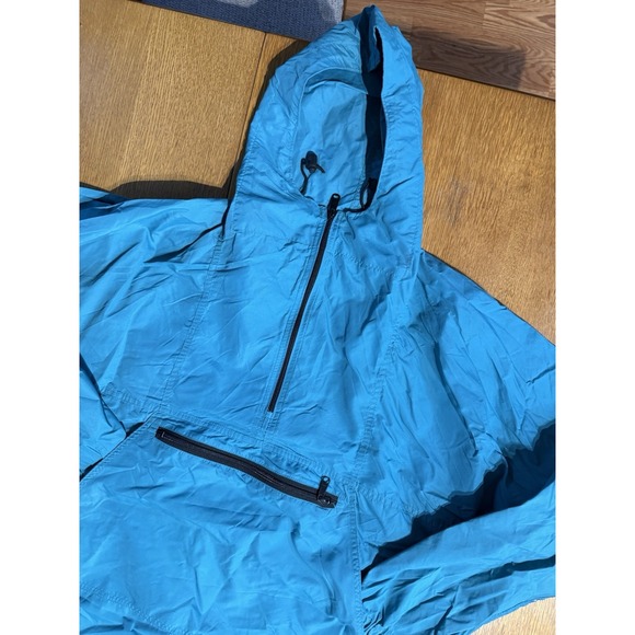 Vintage LL Bean Jacket Mens XL Blue Teal 90s Anorak 1/4 Zip Pullover Windbreaker - Picture 1 of 7